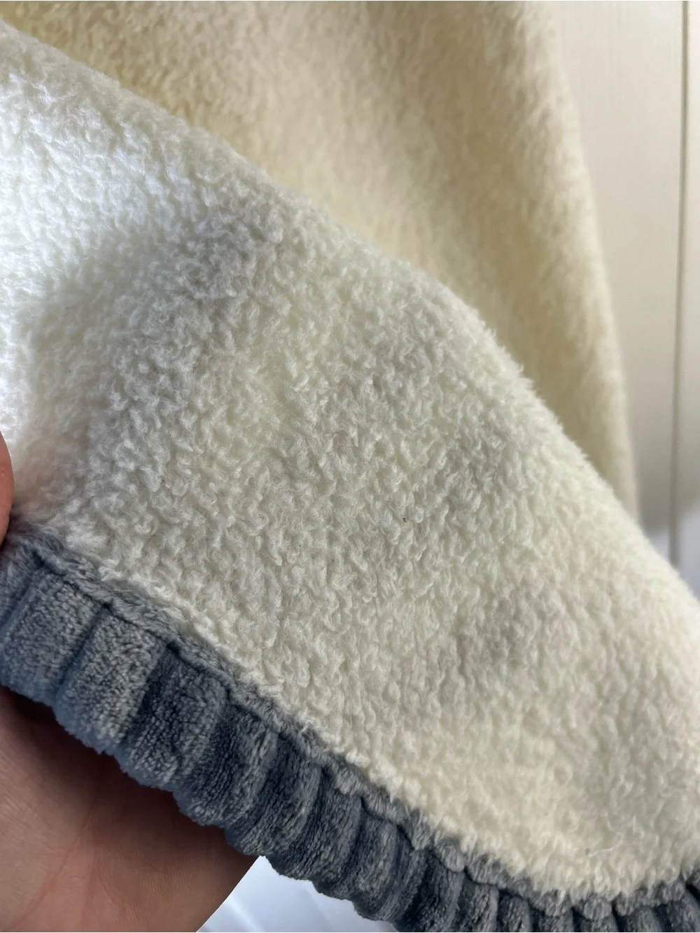 SL Home Fashions Sheep Lamb Moon Stars Baby Blanket Cream Gray Edge Ribbed Trim
